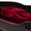 Internal Pocket View Of The Black Leather Tote Bag