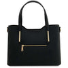 Rear View Of The Black Leather Tote Bag