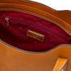 Internal Zip Pocket View Of The Natural Leather Tote Bag