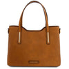 Front View Of The Natural Leather Tote Bag