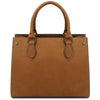 Rear View Of The Natural Leather Tote Handbag
