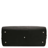 Underneath View Of The Black Leather Travel Duffle Bag Large
