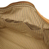 Internal Pocket View Of The Natural Leather Travel Duffle Bag Large