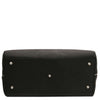 Underneath View Of The Black Leather Travel Duffle Bag Small