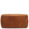 Underneath View Of The Natural Leather Travel Duffle Bag Small