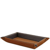 Leather Valet Tray in cognac leather, stylishly designed for organizing keys, coins, and personal items.