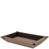 Leather Valet Tray in light taupe leather, perfect for organizing everyday essentials.