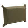 Leather Valet Tray in olive green leather with elegant stitching for organized storage.