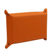 Leather Valet Tray in vibrant orange color, perfect for organizing personal items stylishly.