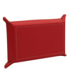 Leather Valet Tray in bright red leather, ideal for organizing keys and personal items.