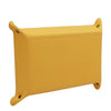 Leather Valet Tray in vibrant yellow color, perfect for organizing keys and personal items.
