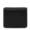 Rear View Of The Black  Leather Wallet With Coin Pocket