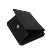 Partial Opening View Of The Black Leather Wallet With Coin Pocket