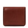 Front View Of The Brown Leather Wallet With Coin Pocket