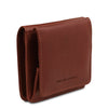 Angled View Of The Brown Leather Wallet With Coin Pocket