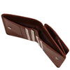 Currency Holder View Of The Brown Leather Wallet With Coin Pocket