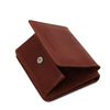 Partial Opening View Of The Brown Leather Wallet With Coin Pocket