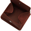 Fully Opened View Of The Brown Leather Wallet With Coin Pocket