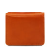 Rear View Of The Orange Leather Wallet With Coin Pocket