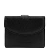 Front View Of The Black Leather Womens Wallet