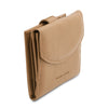 Angled View Of The Champagne Leather Womens Wallet
