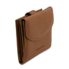 Angled View Of The Cognac Leather Womens Wallet