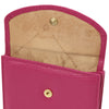 Coin Pocket View Of The Fuchsia Leather Womens Wallet