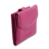Angled View Of The Fuchsia Leather Womens Wallet
