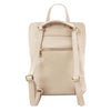 Rear View Of The Beige Leather Backpack Ladies