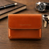 Leather Card Holder in premium Italian leather, showcasing a traditional color range and spacious design.