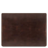 Front View Of The Dark Brown Leather Desk Pad