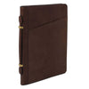 Angled View Of The Dark Brown Leather Document Case With Handle