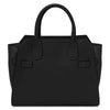 Rear View Of The Black Womens Leather Shopper Bag That Forms The Set Of Leather Handbag And Wallet Set