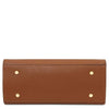 Underneath View Of The Cognac Womens Leather Shopper Bag That Forms The Set Of Leather Handbag And Wallet Set