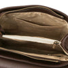Internal Pocket View Of The Coffee Leather Handbag Backpack Convertible