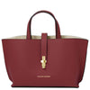 Front View Of The Bordeaux Leather Handbag
