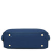 Underneath View Of The Dark Blue Leather Handbag
