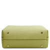 Underneath View Of The Lime Green Leather Handbag For Women