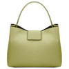Rear View Of The Lime Green Leather Handbag For Women