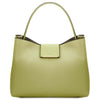 Front View Of The Lime Green Leather Handbag For Women