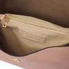 Internal Zip Pocket View Of The Nude Leather Handbag For Women