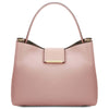 Front View Of The Nude Leather Handbag For Women