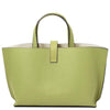 Rear View Of The Lime Green Leather Handbag