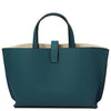 Rear View Of The Teal Leather Handbag