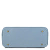 Underneath View Of The Light Blue Leather Womens Handbag