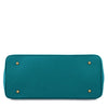 Underneath View Of The Turquoise Leather Womens Handbag