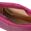 Internal Pocket View Of The Fuschia Leather Ladies Handbag