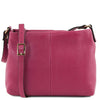 Front View Of The Fuschia Leather Ladies Handbag
