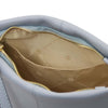 Internal Pocket View Of The Light Blue Leather Ladies Handbag