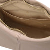 Internal Pocket View Of The Light Taupe Leather Ladies Handbag